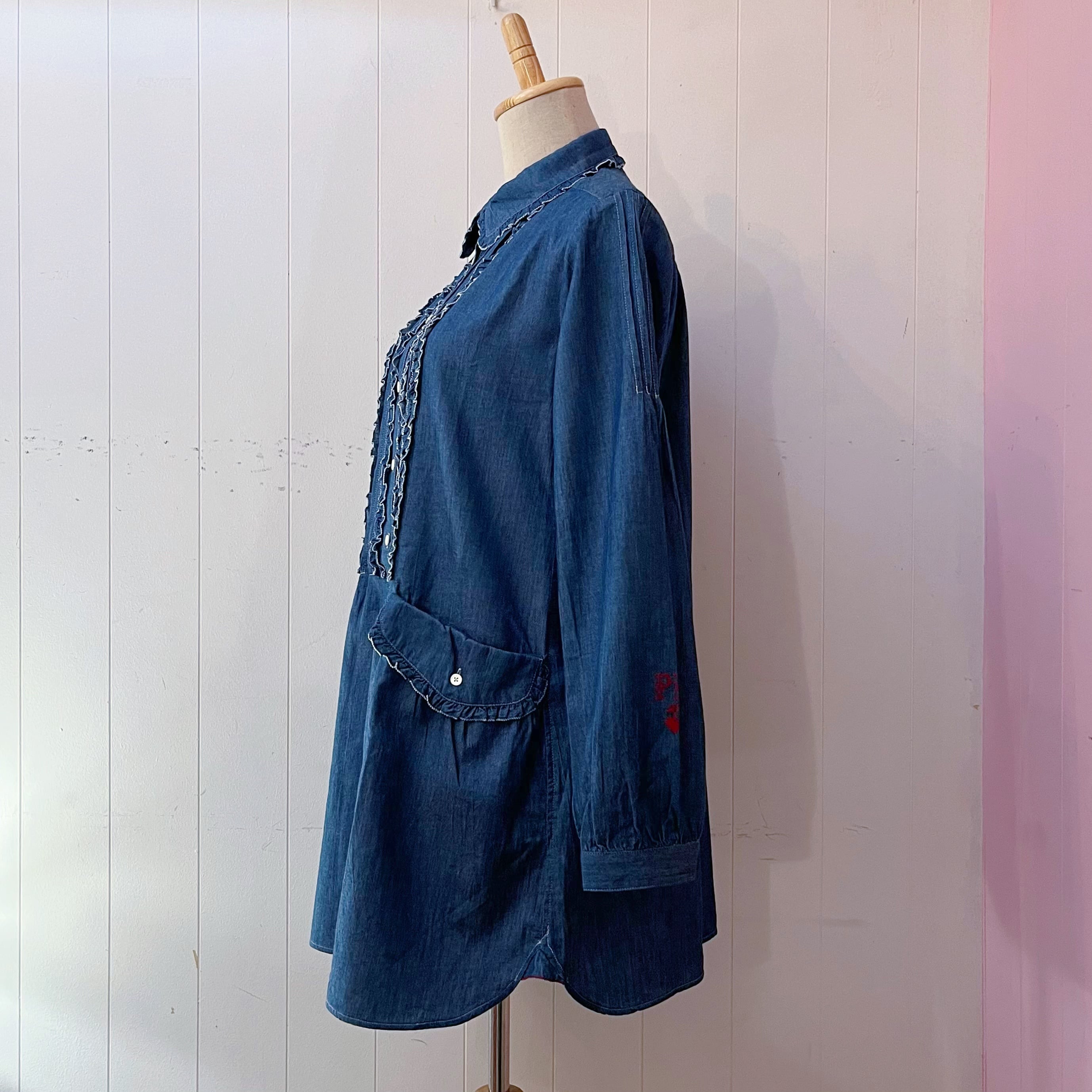 PINKHOUSE / frill pocket denim blouse