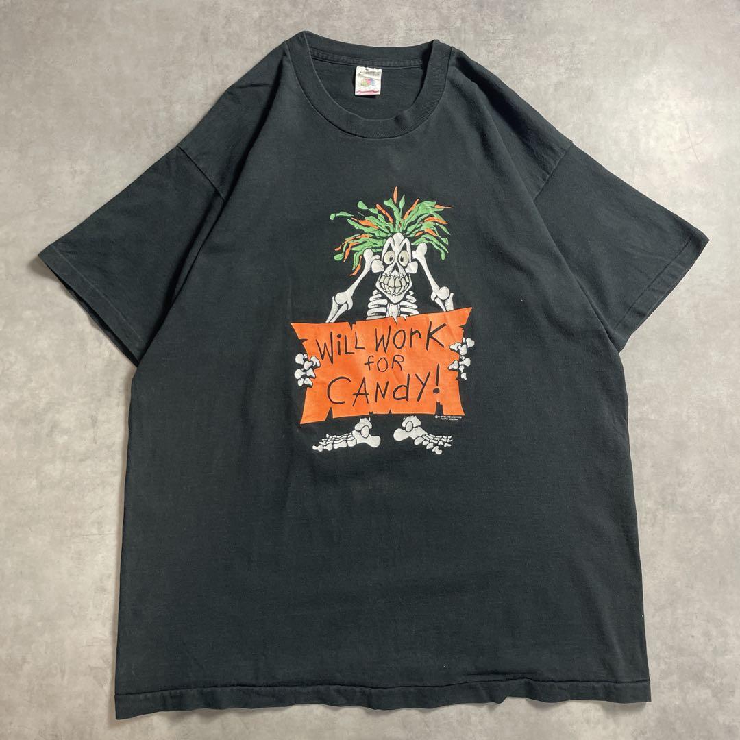 90s USA製 スカル 骸骨 ジョーク vintage T-shirt
