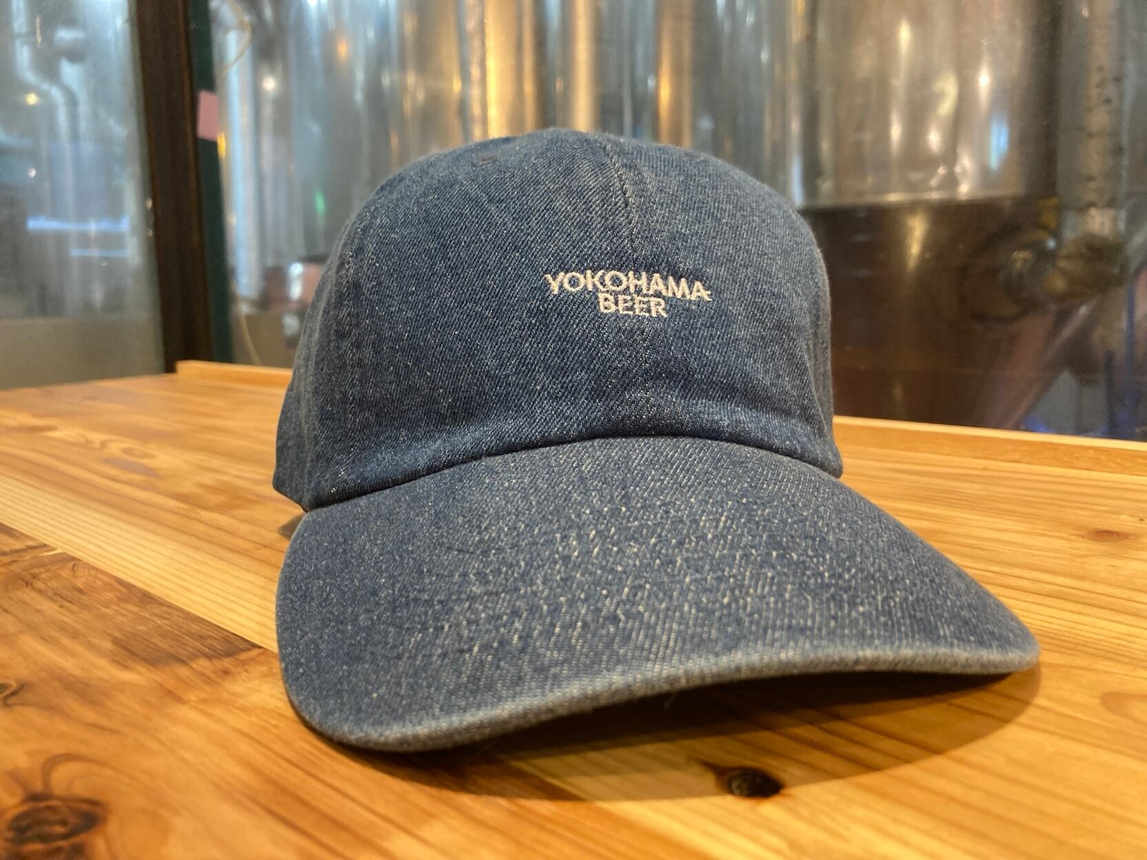 YOKOHAMA BEER ロゴ刺繍デニムCAP　ダークブルー【NEWHATTAN】