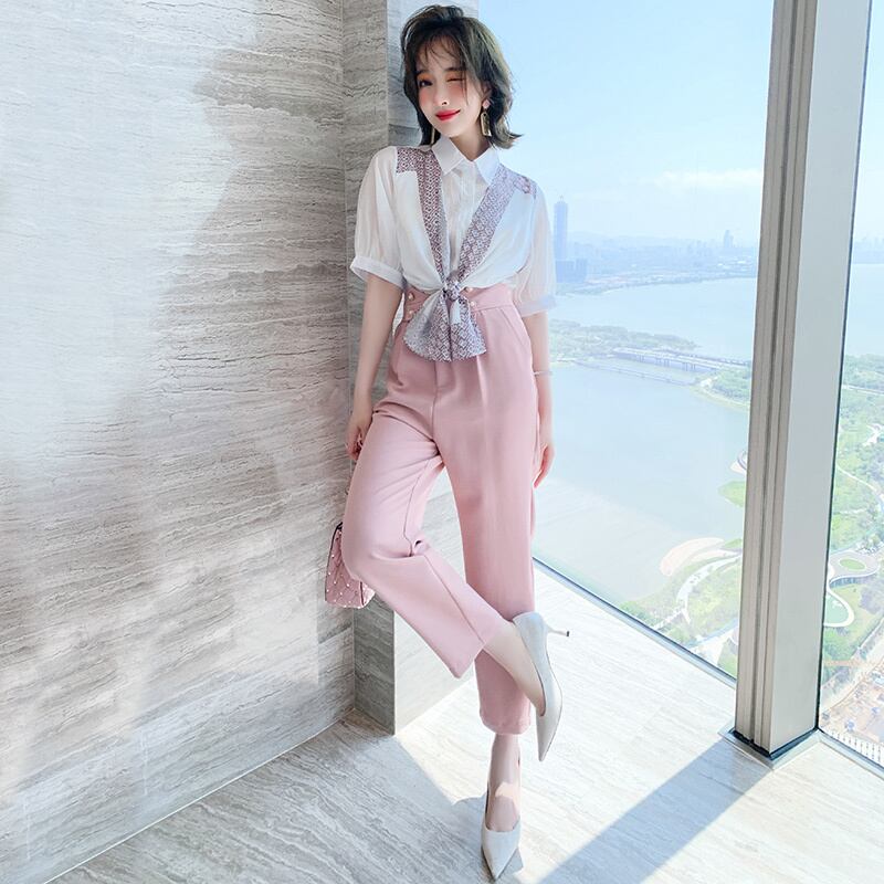 カラープリントシャツ ウェストパンツ サマー 夏物 MIUCO95591005821