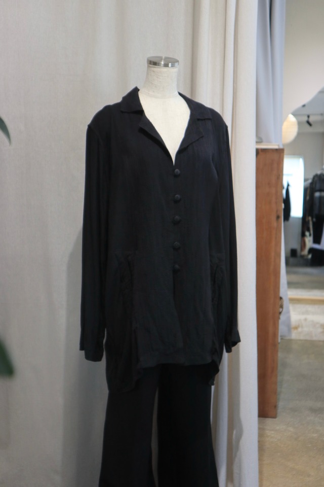 Euro viscose crinkle fabric shirt jacket