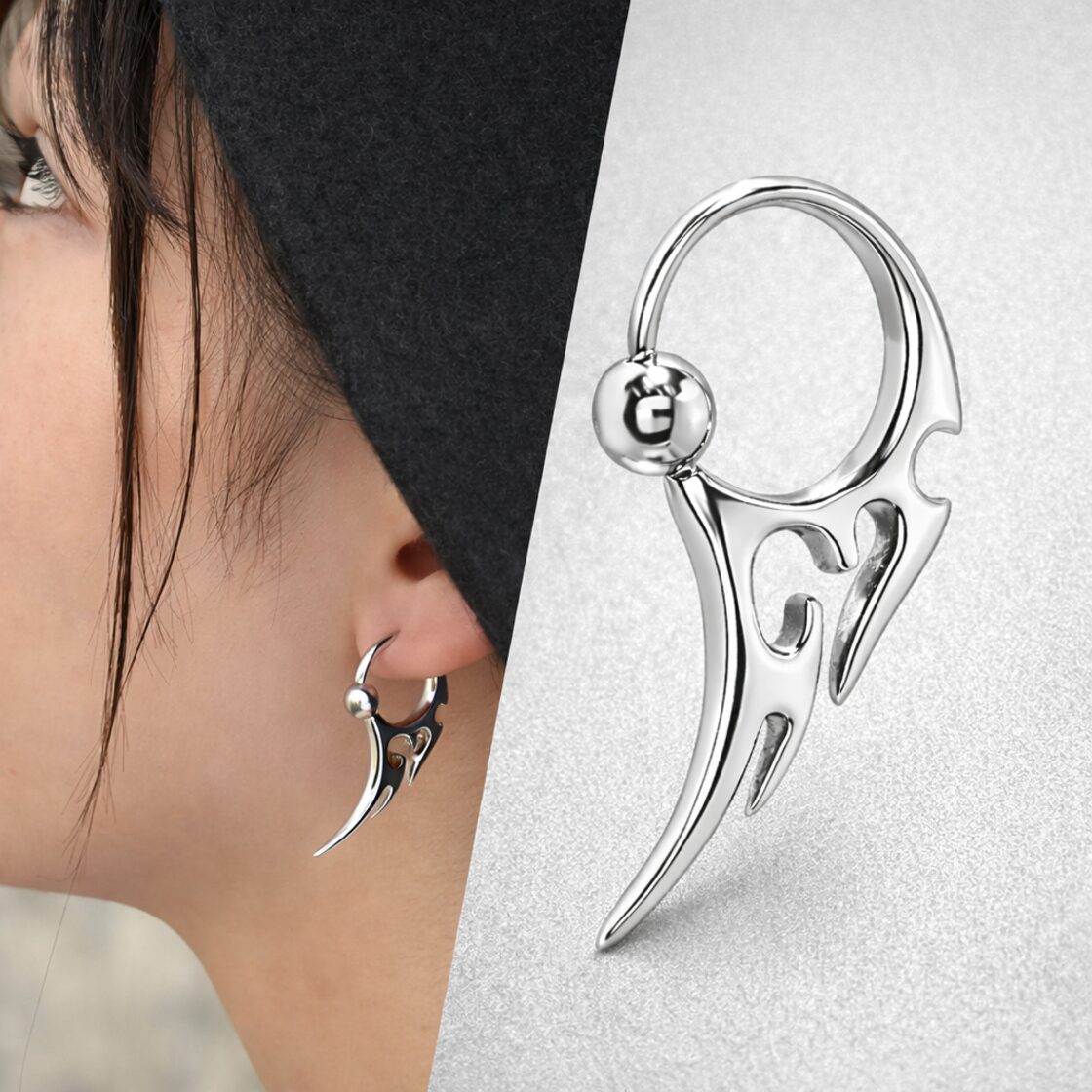 リングピアス 16g 14g トライバルリング キャプティブビーズリング