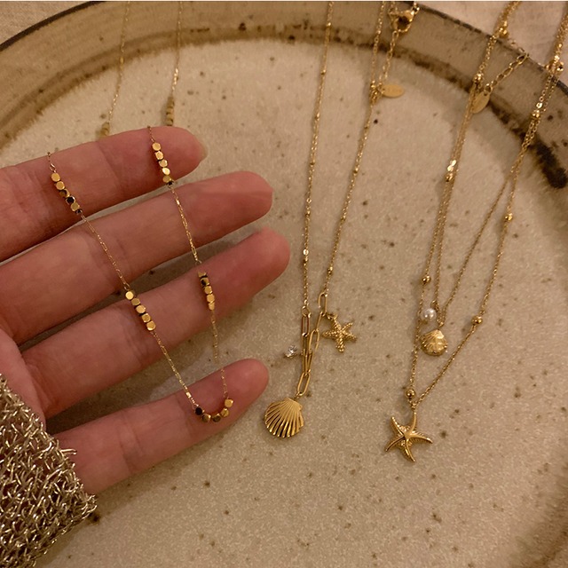 Somedayifヒトデ&貝殻ネックレス 3s