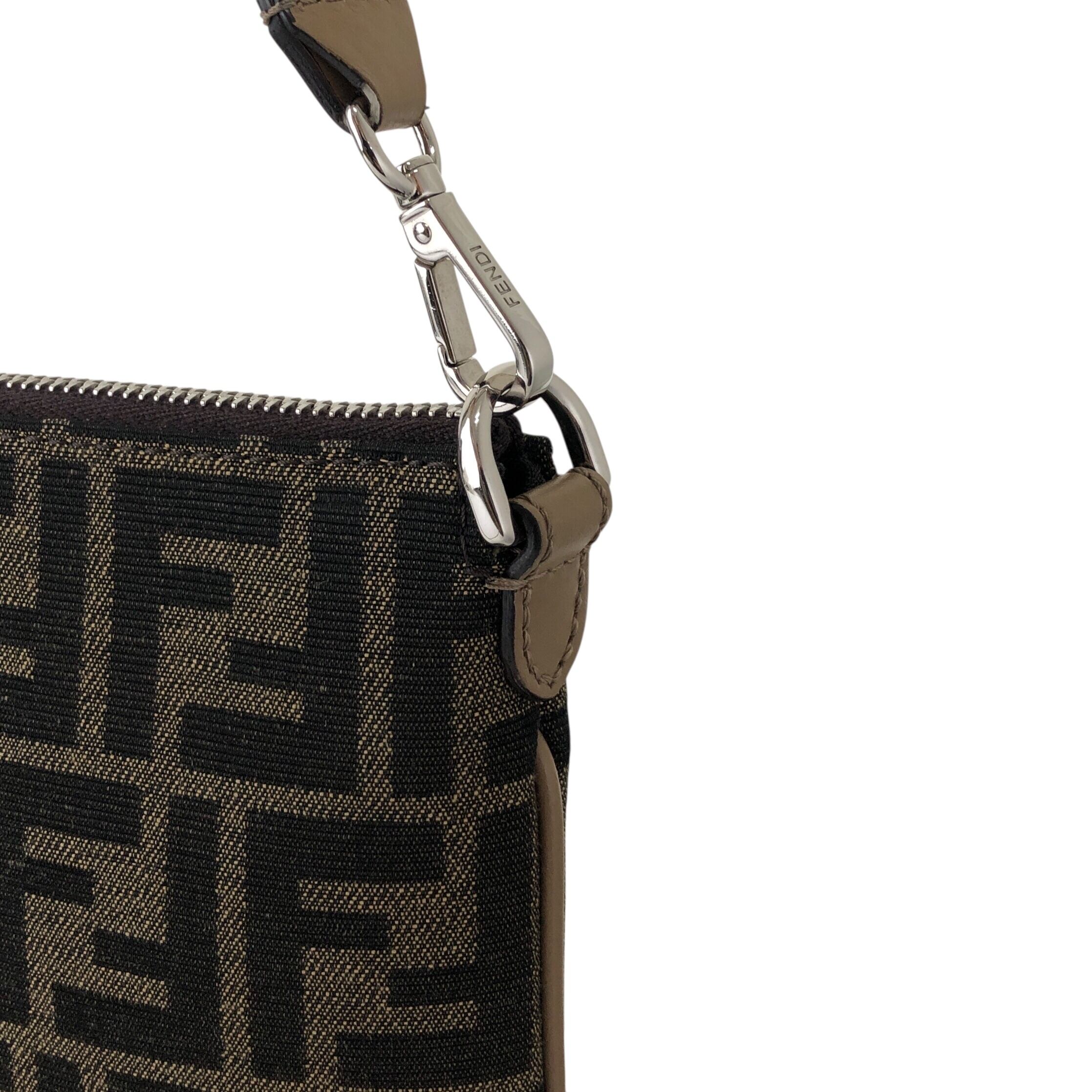 FENDI フェンディ ズッカ ショルダーバッグ ブラウン ジャガード ミニ