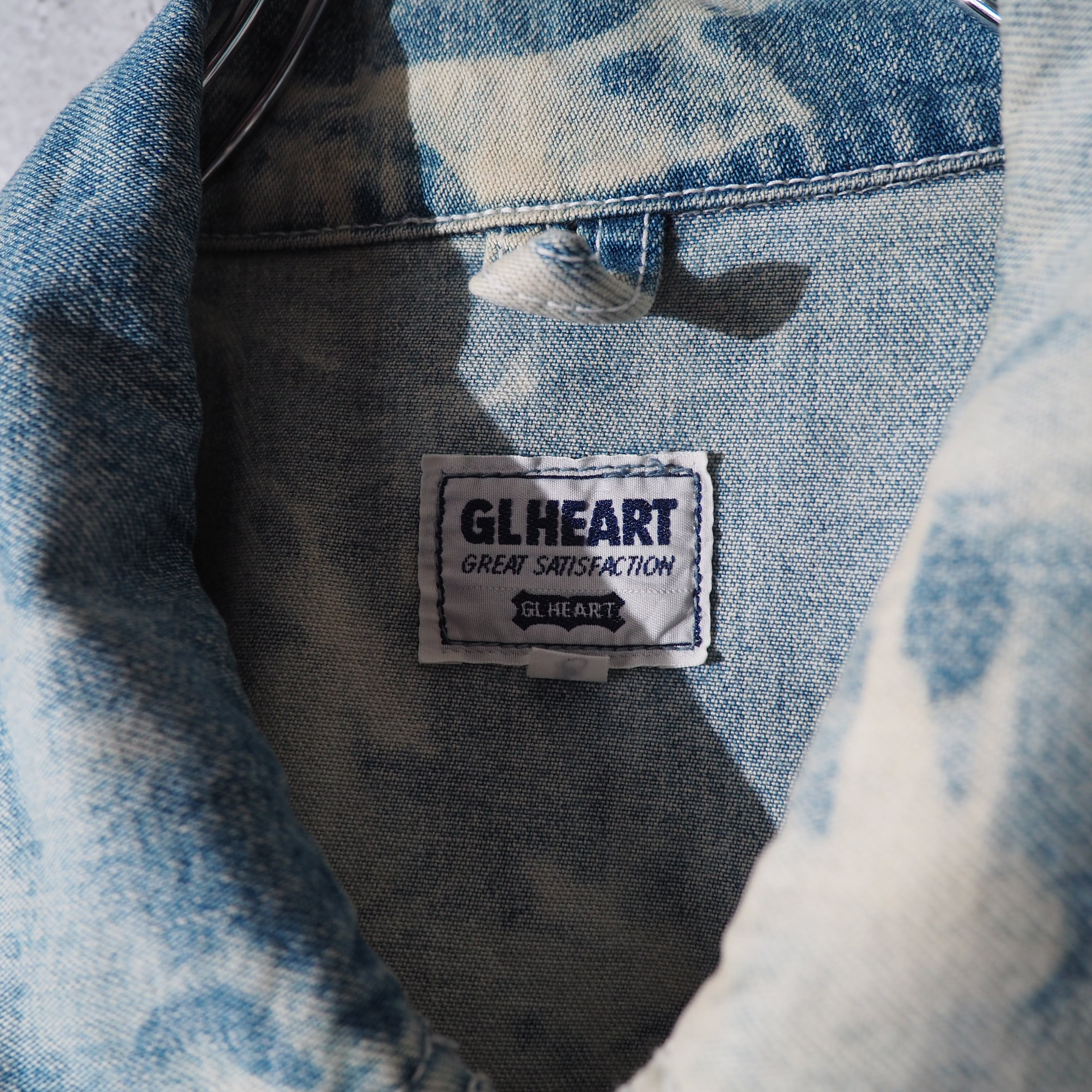 1990s " 白雷 " Bleach dyed vintage loose Denim jacket