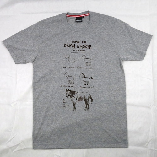 馬の描き方って知ってる？「HOW TO  DRAW A HORSE」（馬の描き方） Tシャツ