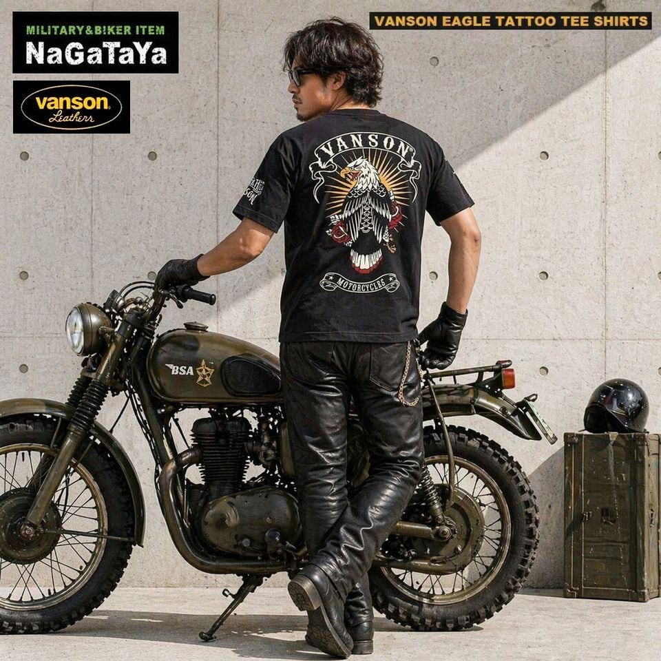VANSON バンソン EAGLE TATTOO TEE SHIRTS イーグル タトゥー刺繍 T