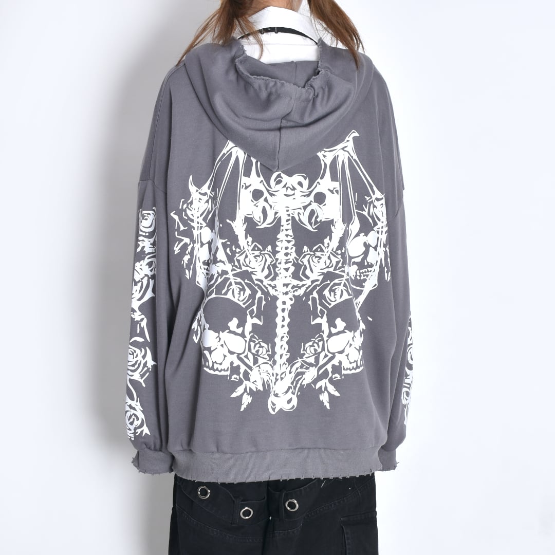 ROSE SKULL ZIPパーカーⅡ | VOLCAN&APHRODITE 公式通販