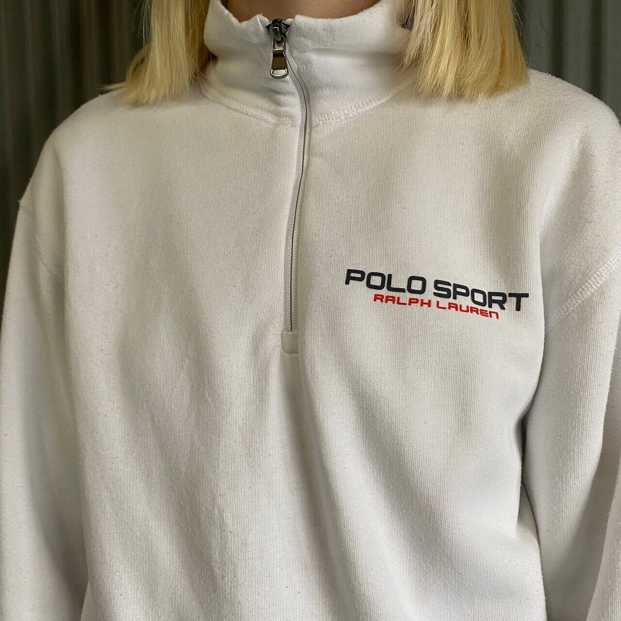 90'sPOLO SPORTﾗﾙﾌﾛｰﾚﾝ ﾊｰﾌZIPﾎﾞｱﾌﾟﾙｵｰﾊﾞｰ