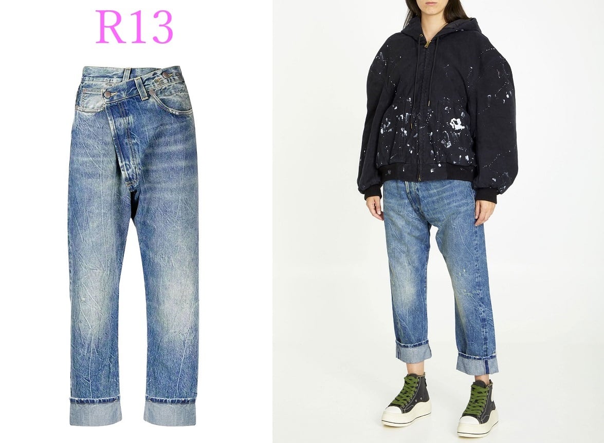 【R13】クロスオーバー ケリー デニム パンツ ブルー ケリー クロスオーバー ジーンズ By:R13(アール サーティーン