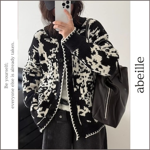 mono tone knit cardigan 14083