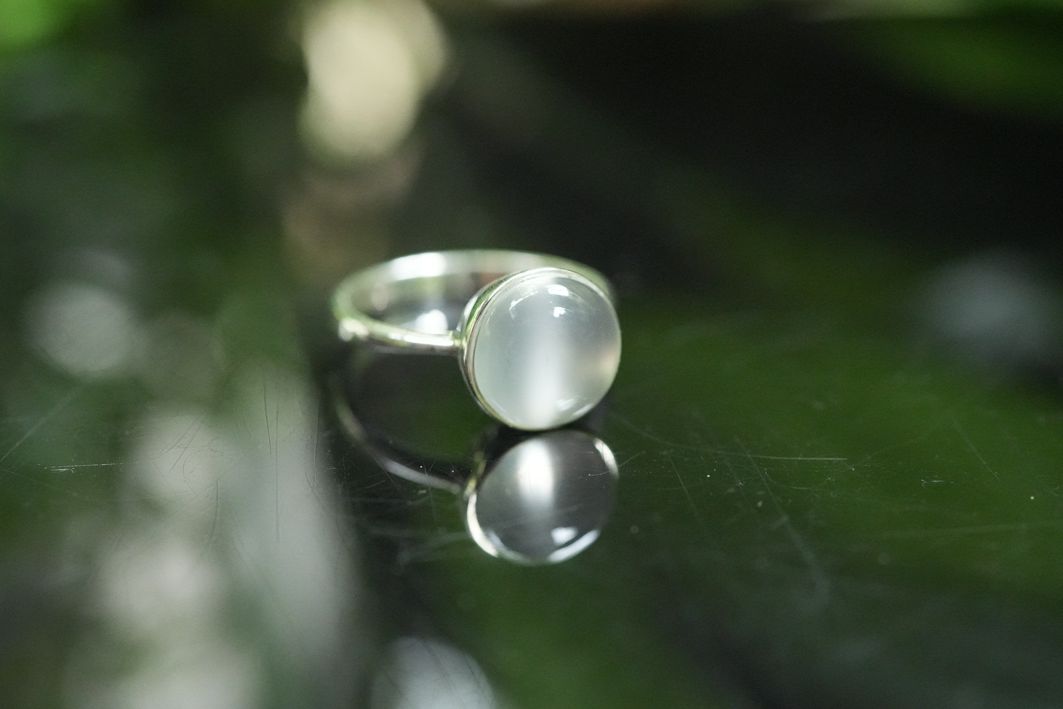 キャッツアイ★ホワイトムーンストーン シルバーリング1424