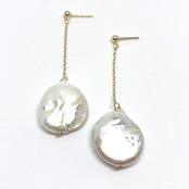 女性の美を象徴する石！ K14gf チェーン 淡水パールピアス mm1095