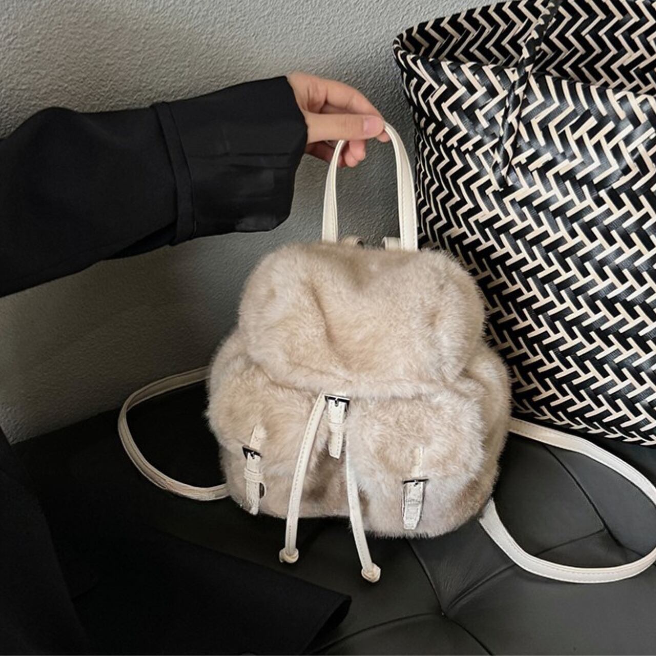 ファー ミニバックパック 2color BA24