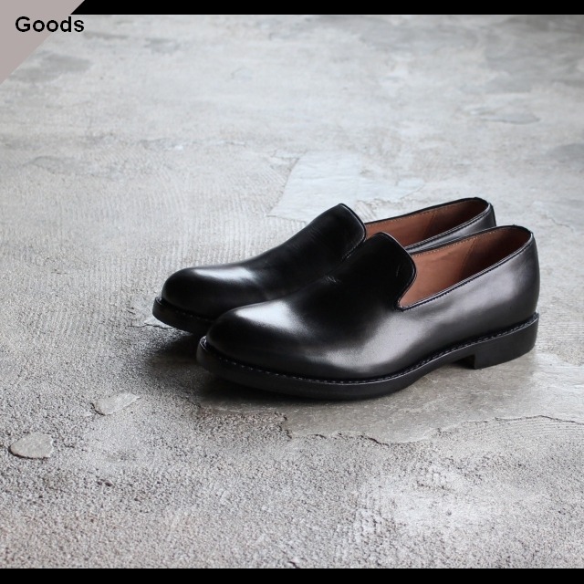 【再入荷】Milton Keynes レザースリッポンシューズ Leather Slip on Shoes　（Black）