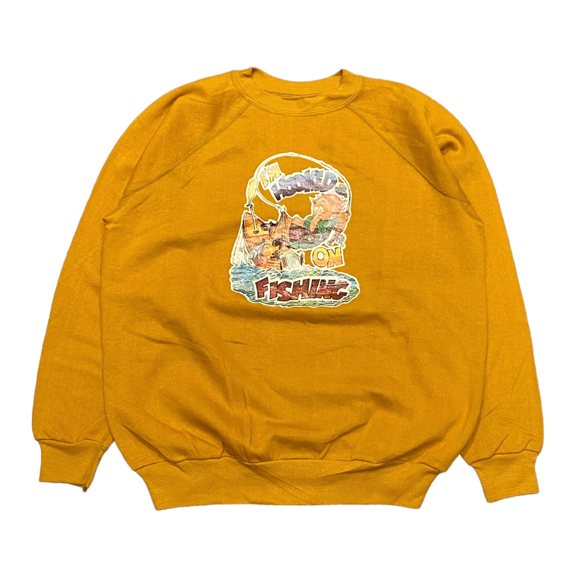 80's USA製 FRUIT OF THE LOOM Printed Raglan Sweat / フルーツオブザ 