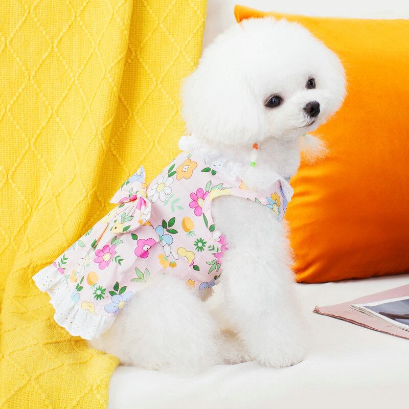 【フリーサイズ】 可愛さピカイチのワンピース 春夏用 ペット服