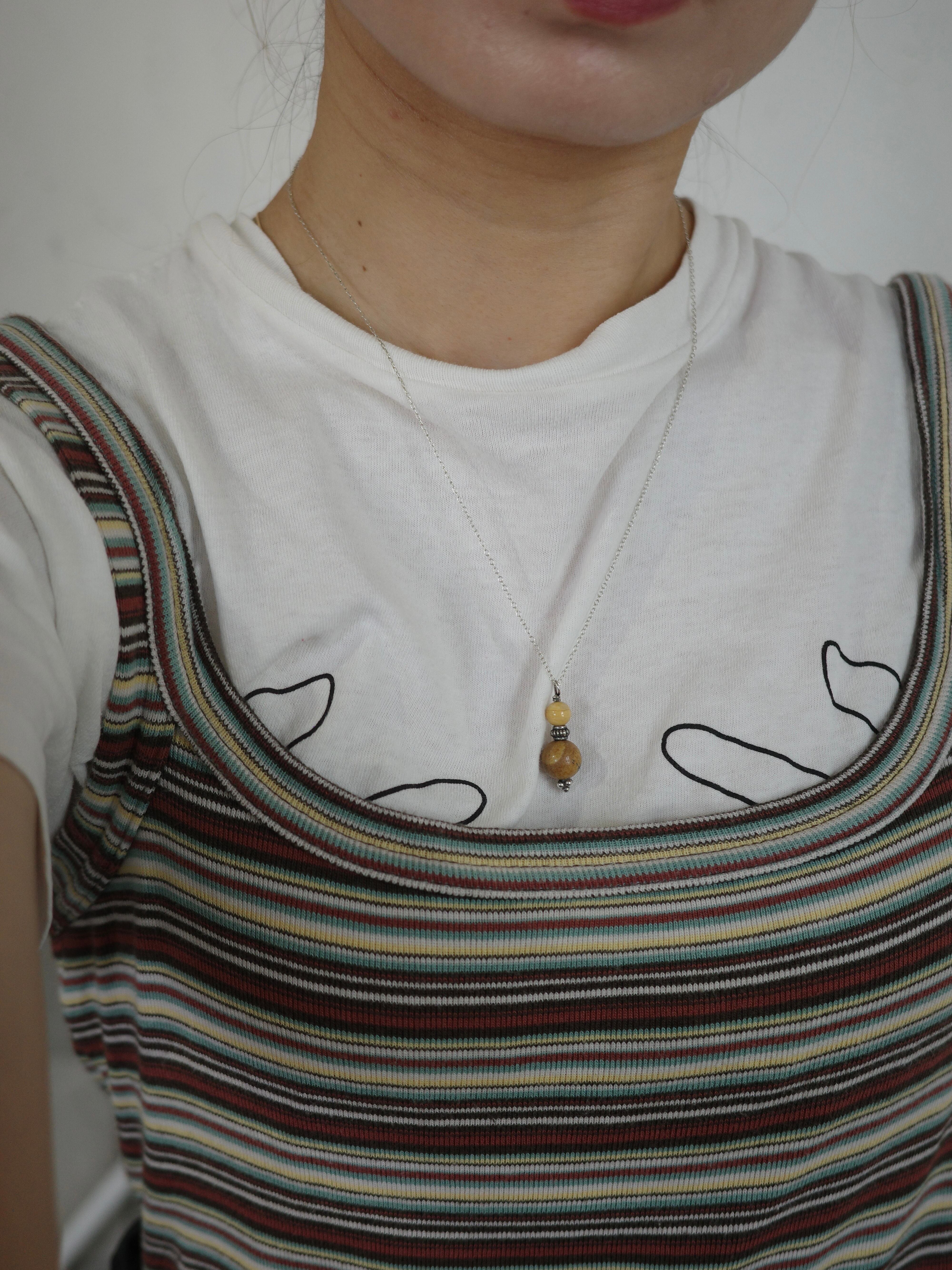 vintage> jasper beads motif necklace | CherLife