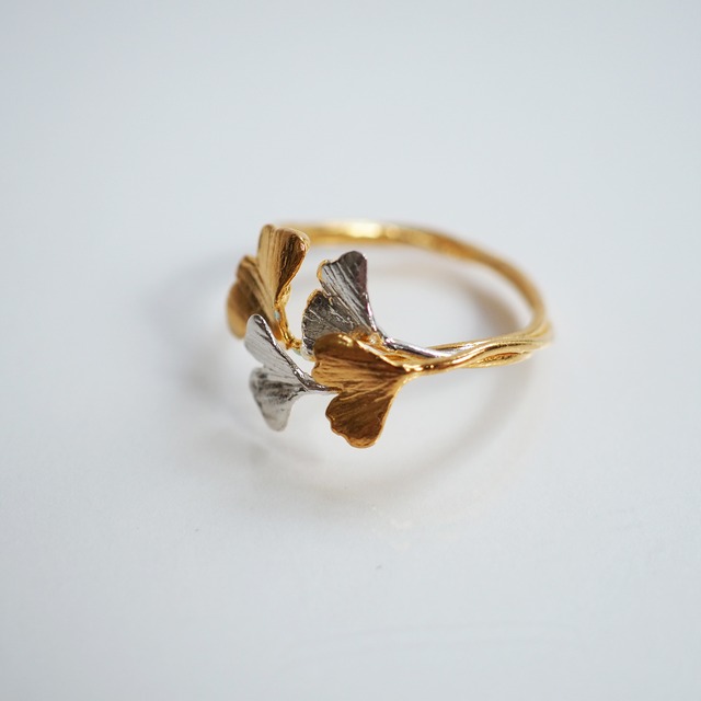 銀杏のリング(silver×gold)