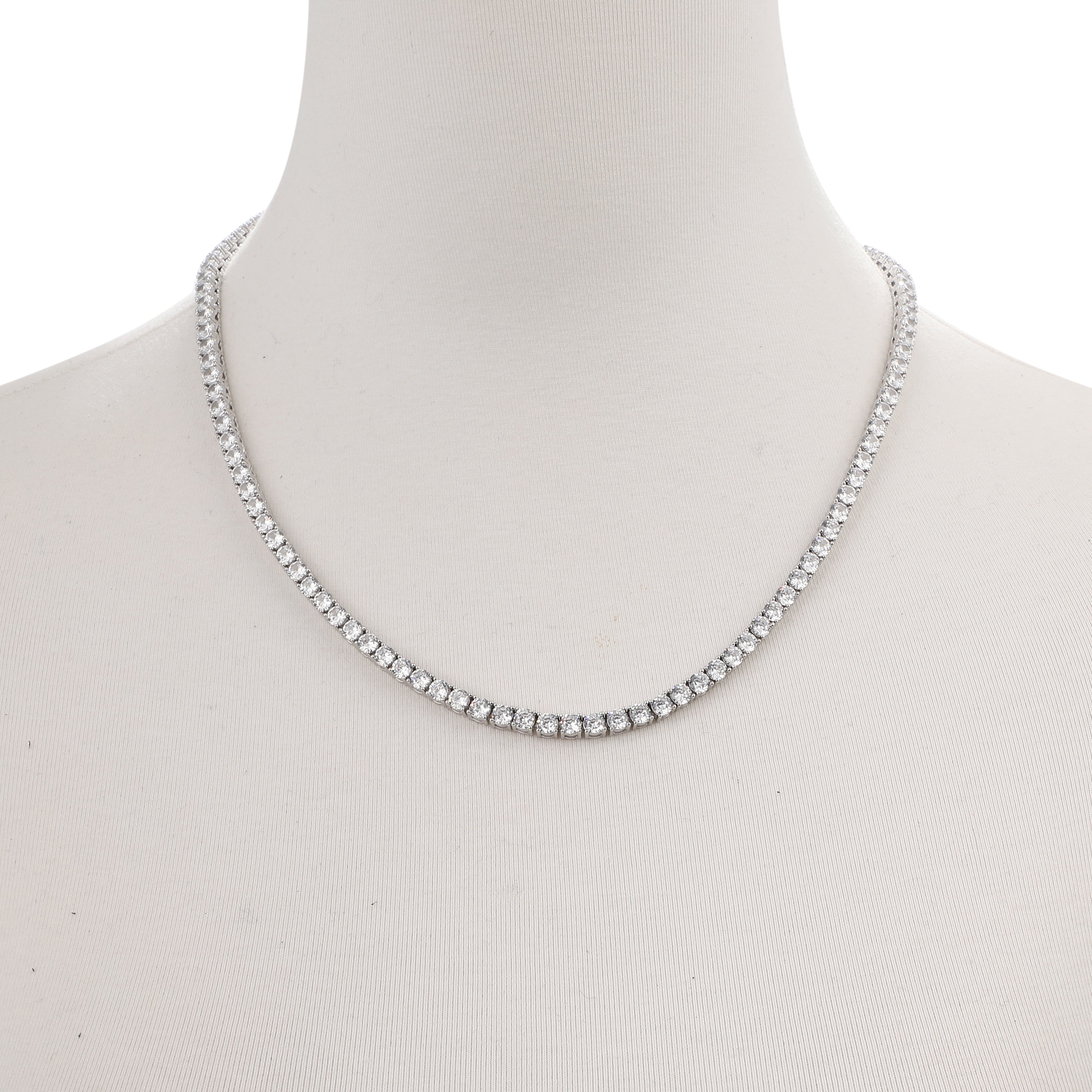 $ole only テニスネックレス シルバーカラー YYYYT様 ole only CZ Diamond 4mm Tennis Chain Necklace Silver 16inch | $ole