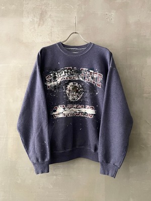 TrAnsference abstract dripping college sweatshirt - midnight garment dyed effect