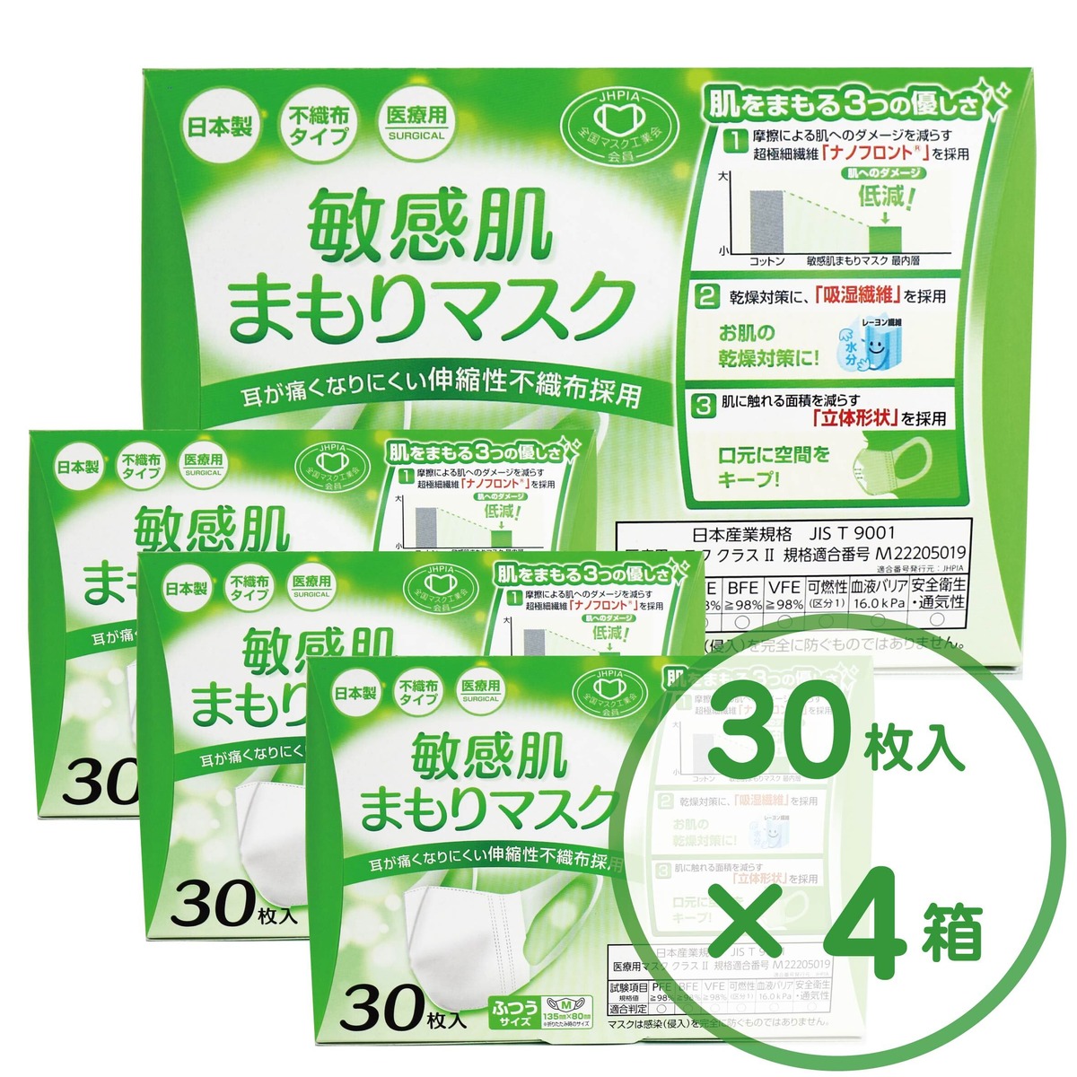 敏感肌まもりマスク 30枚入×4箱 | HEIWA MEDIC Co., LTD. All Rights 