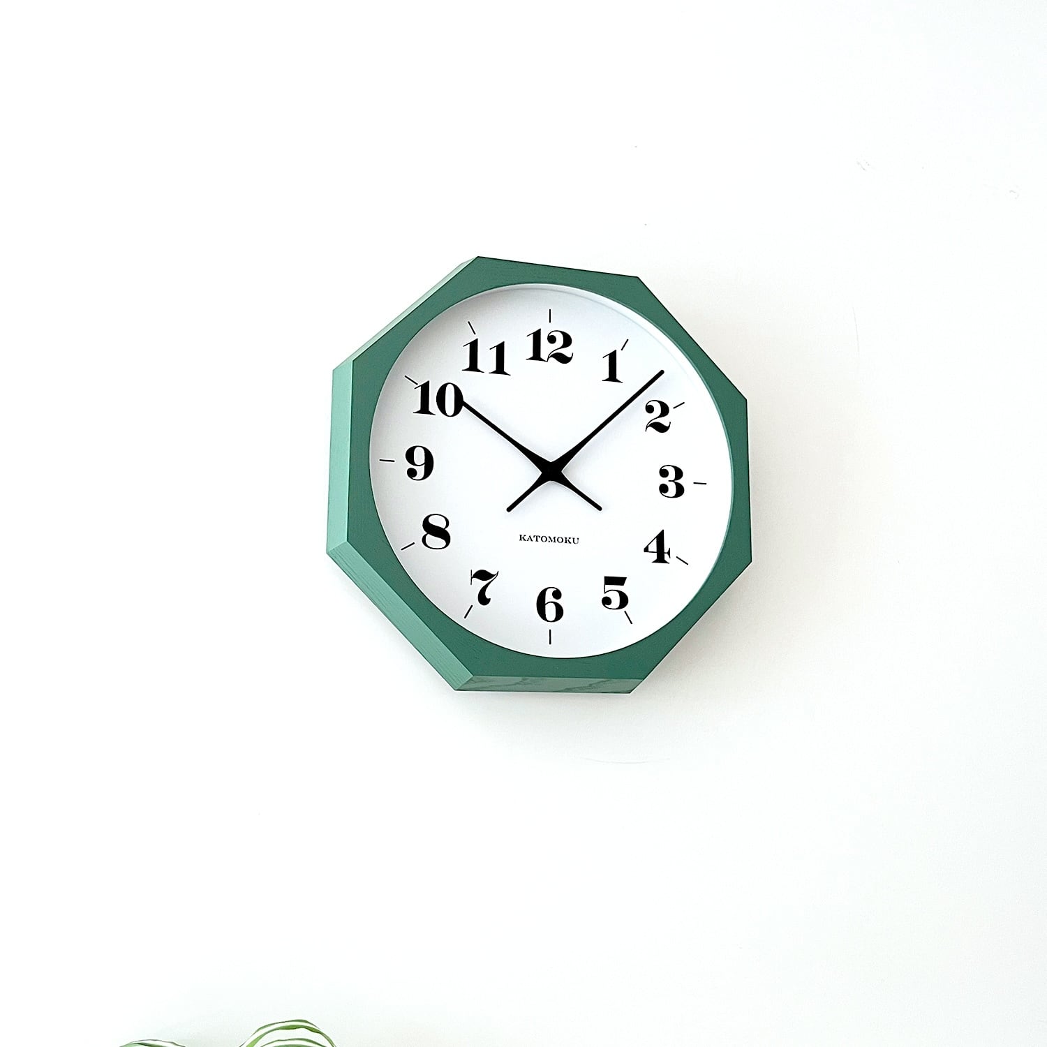 KATOMOKU グリーン 掛時計 直径30cm 壁掛け時計 電波時計 KATOMOKU muku clock 12 グリーン km-97GRRC 連続
