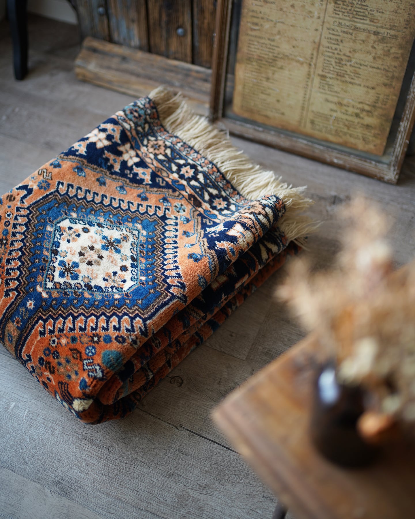 129】Vintage Persian Yalameh rug 1970's | ヴィンテージラグ専門店