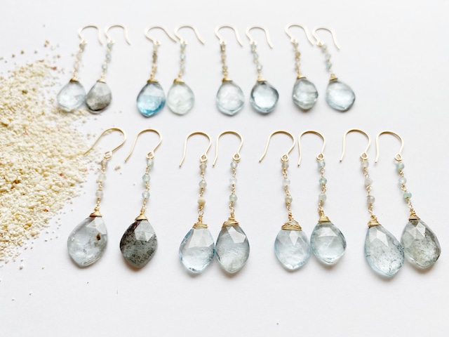 Moss aquamarine bicolor earrings