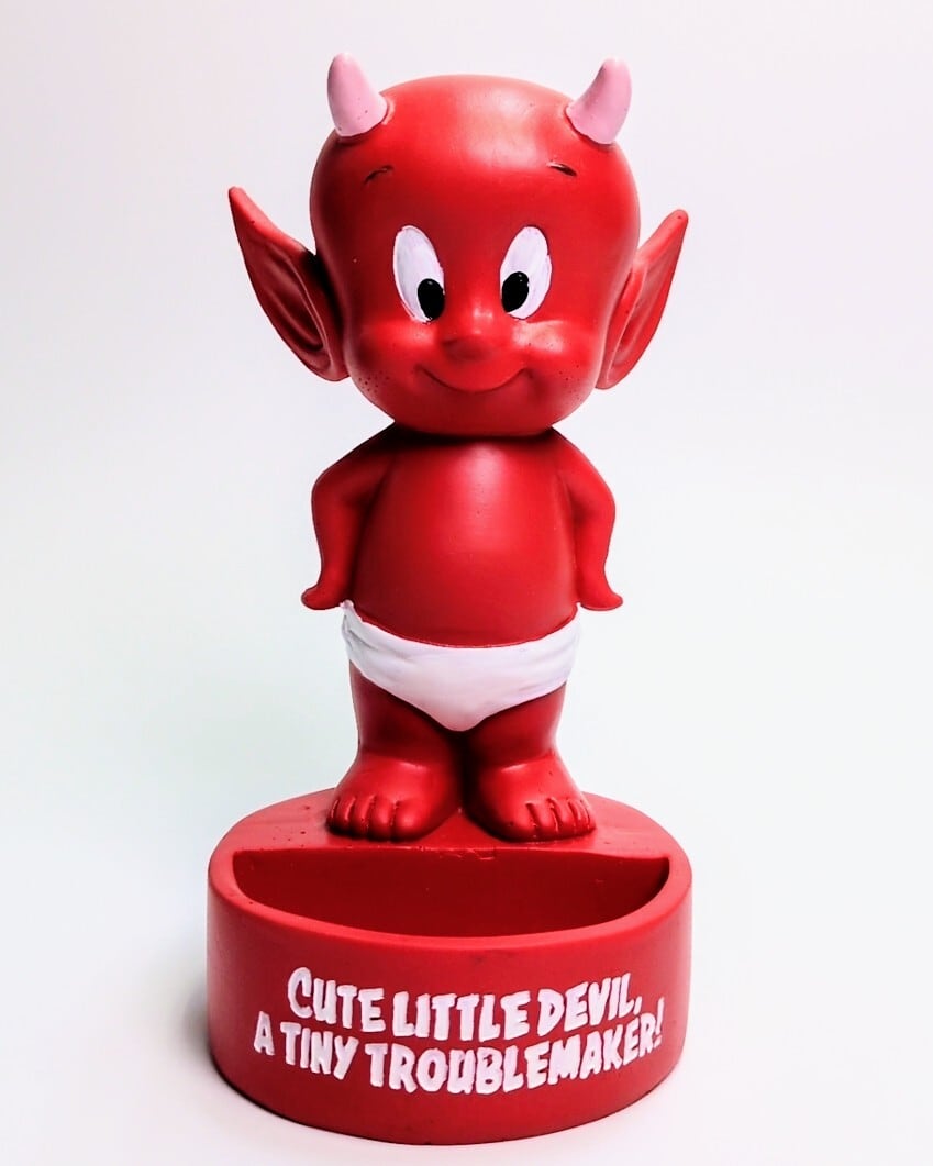 ☆【 Hot Stuff the Little Devil（ ホットスタッフ ザ リトルデビル ）】 メッセージ レジン スタチュートレイ / 小物入れ 〚アメリカン雑貨 アメトイ〛