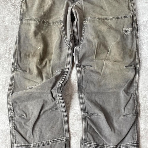 20s ニカラグア製 グレー ダブルニー Carhartt 34×30 詳細写真4