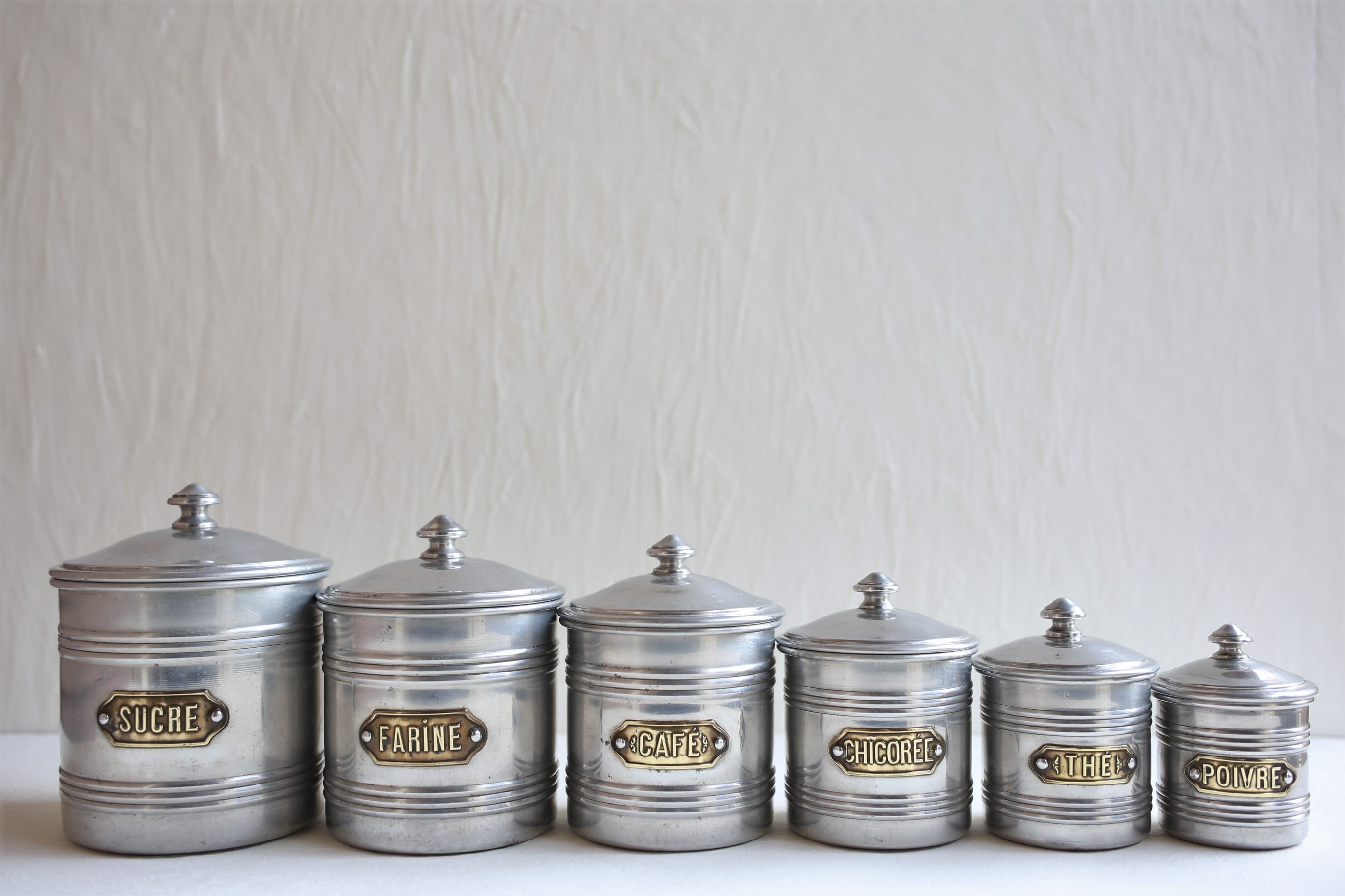 フレンチアンティーク アルミ キャニスター 5個セット 【公式通販】