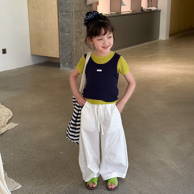 【KID】レイヤード風フェイクツーピース半袖Tシャツ - 9
