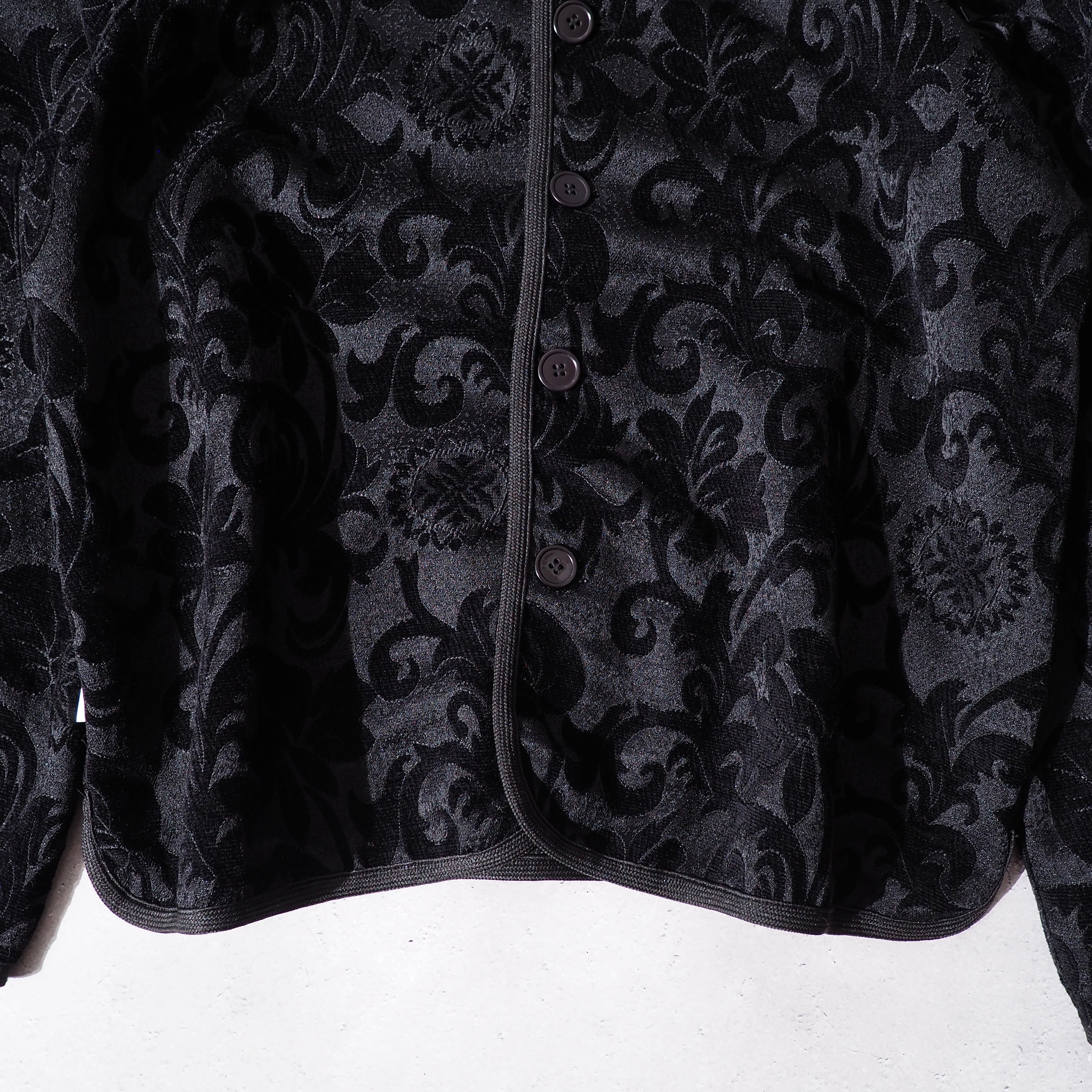 Dark tone flower embroidery two way reversible China jacket