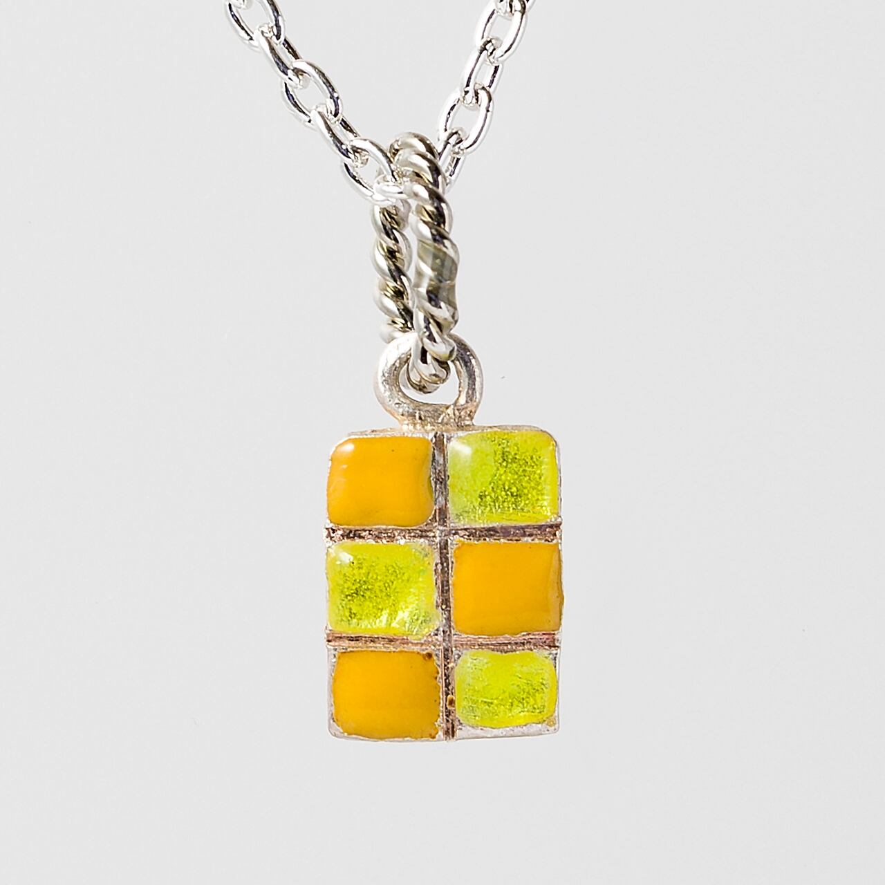 CHECK M orange & yellow - necklace -