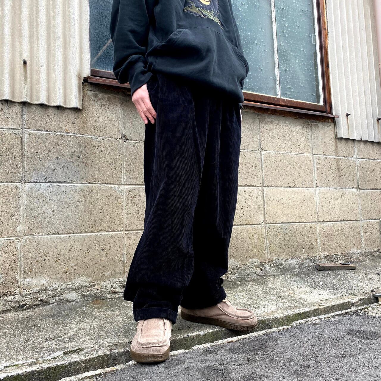 NAUTICA ノーティカ 太畝 ツータック コーデュロイパンツ メンズW32 