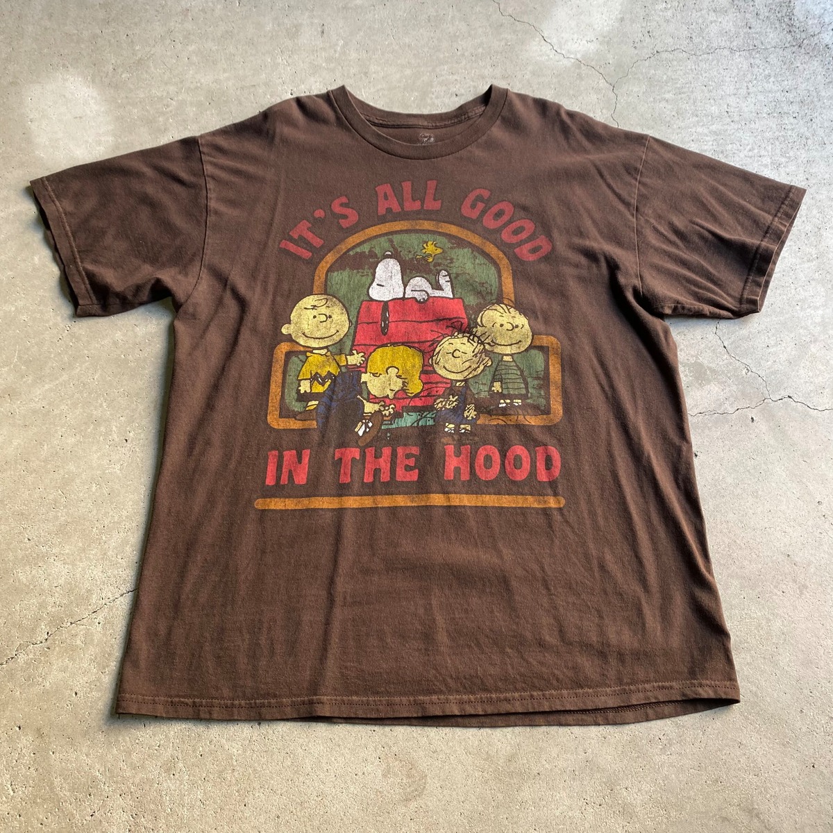 PEANUTS ピーナッツ スヌーピー キャラクタープリントTシャツ メンズL 