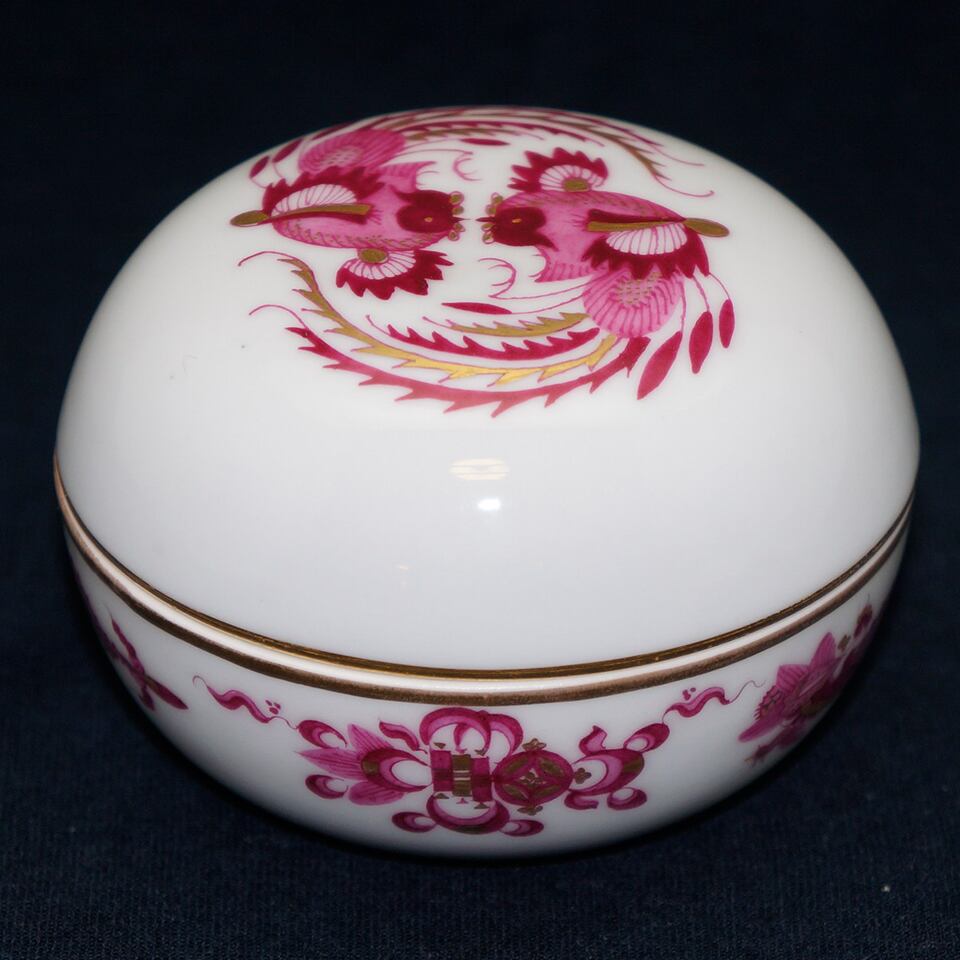 マイセン meissen　小物入れ　ボンボニエール ローズ ボンボン入れ（マイセン）ピンク | アンティークと台湾茶の店