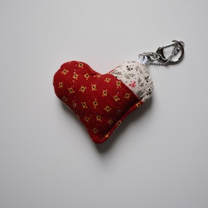 1860s American quilt / heart key holder / Ssize [020]