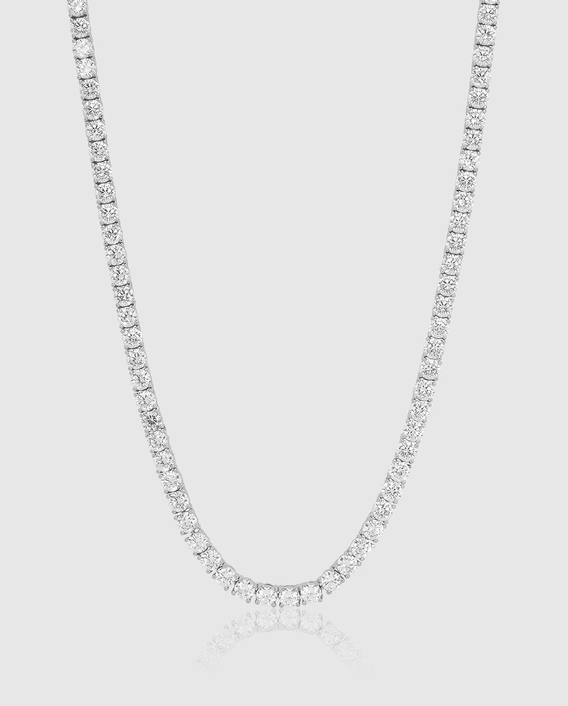 Luxury Tennis Necklace 【5mm / SILVER】 | Glitter Luxury Tennis Necklace 【5mm / SILVER】 | Glitter