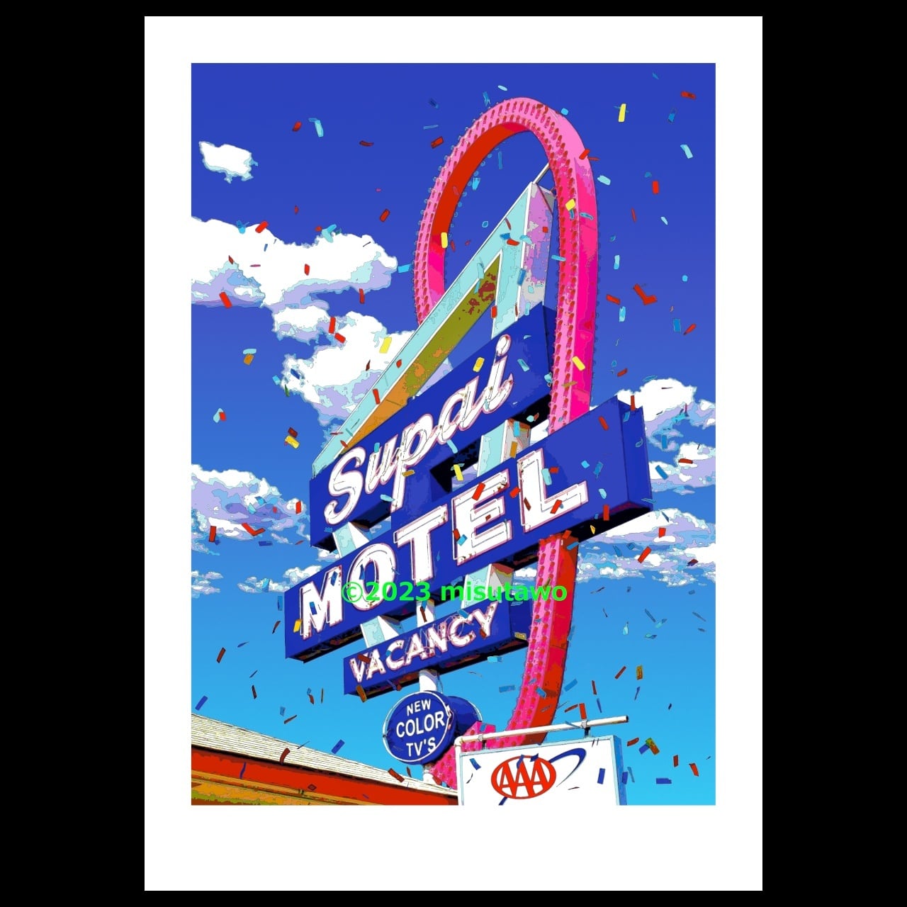アートポスター】アメリカ ルート66沿いのスパイモーテル（作品
