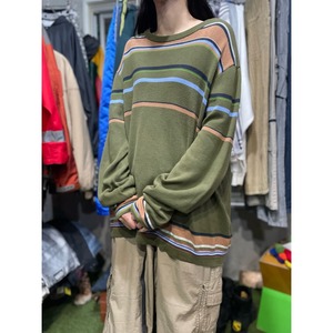 00's j.crew ボーダーコットンニット
