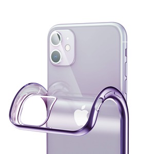 【在庫のみ】iPhone 11 用 ケース 透明 TPU クリア 耐摩擦 耐衝撃 指紋防止 ワイヤレス充電対応 超薄型 カメラ保護 アイフォーン11 アイフォン11 用カバー (パープル)