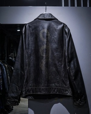 【add (C) vintage】Dragon Design Vintage Zip Up Leather Jacket