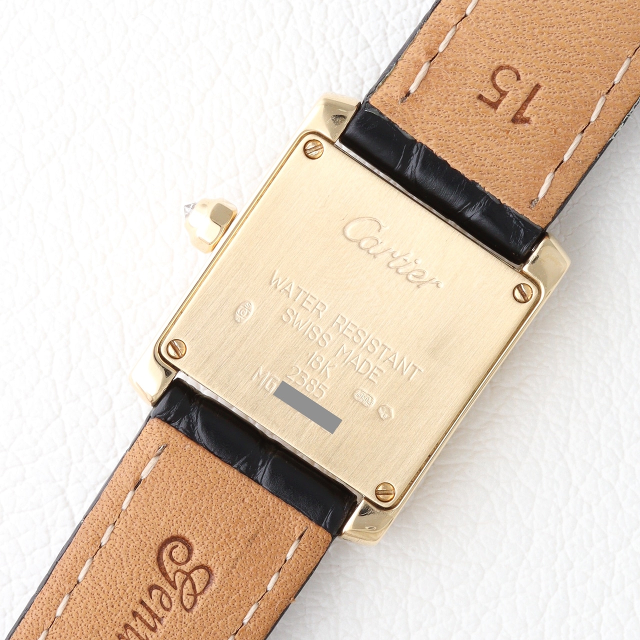 カルティエ タンクフランセーズ SM 純正ダイヤモンド レザー