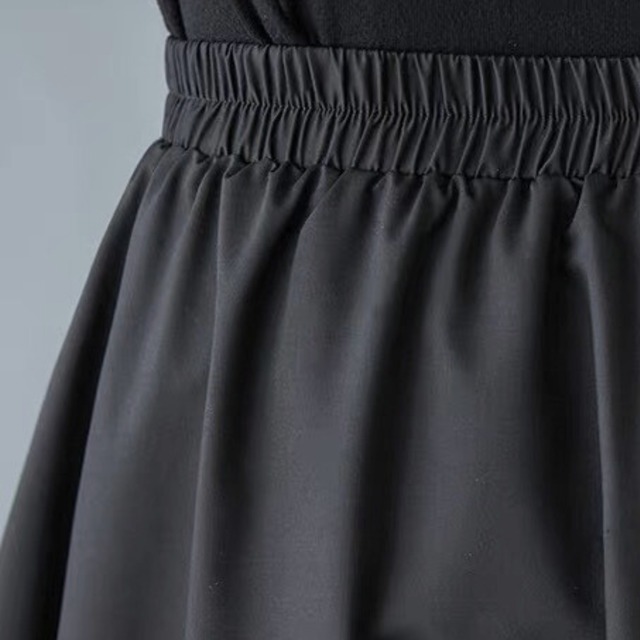 Asymmetrical layered long skirt C1187