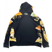 【hoodi59】 Remake Hoodie black × kimono