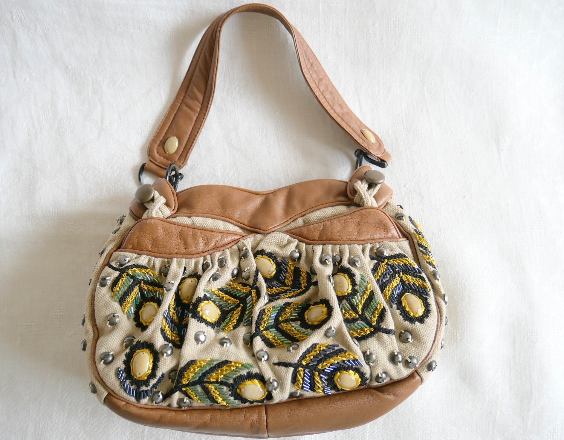 JAMIN PUECH ペイズリー柄 スパンコール ハンドバッグ レディース JAMIN PUECH ペイズリー柄 スパンコール ハンドバッグ