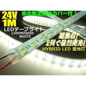 24V/船舶・漁船用/カバー付LEDテープライト蛍光灯・航海灯/1M