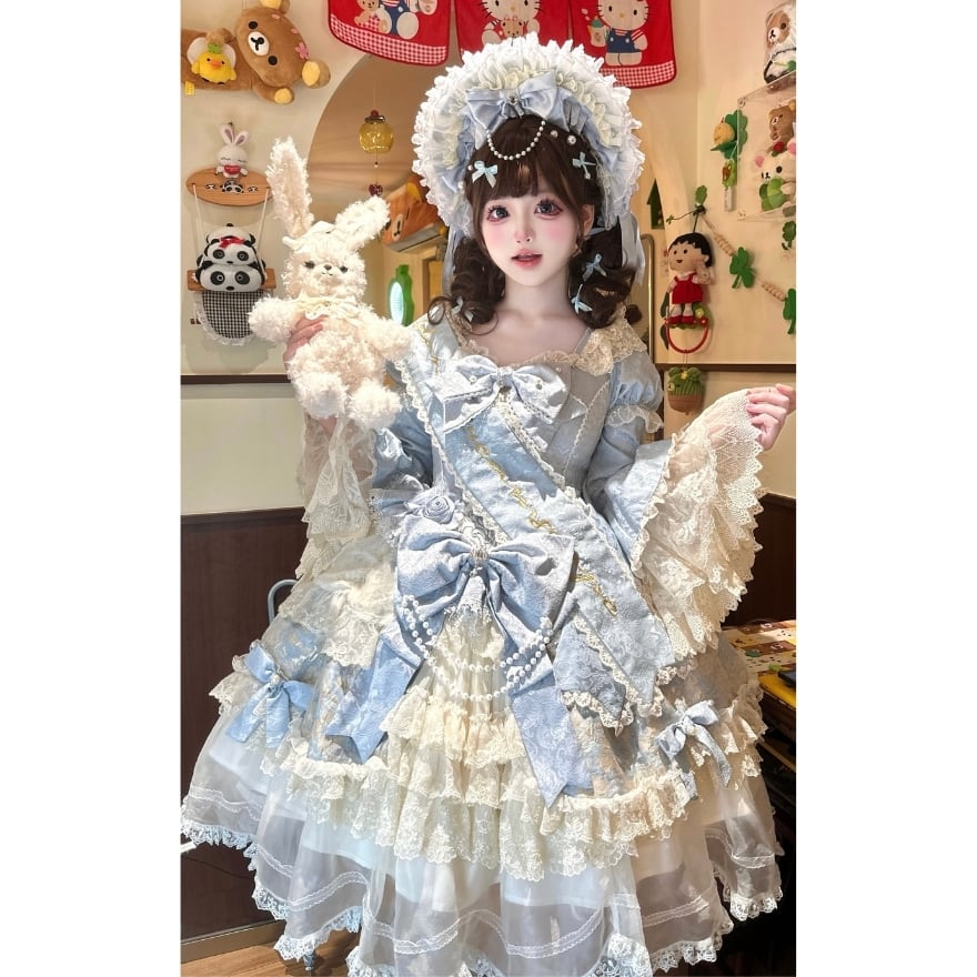 ロリータ ドレスフルセット ミント甘ロリ 華ロリ 【シュガーガール】 ロリータ ドレスフルセット ミント甘ロリ 華ロリ 【シュガーガール